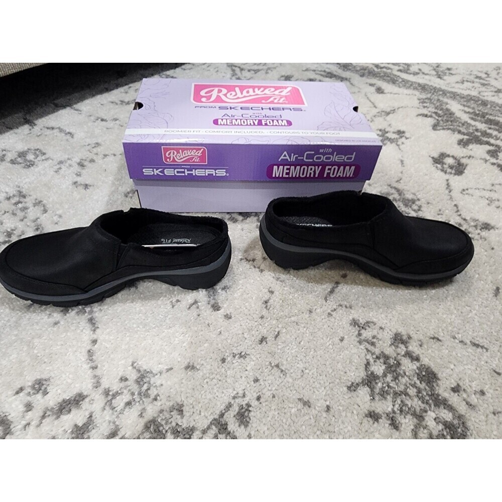 Skechers Woman Size 6 Relaxed Fit Easy Goin Lovely Latte Clog 167870 BLACK - Picture 3 of 8